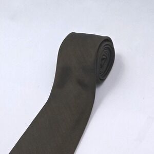Beau Brummell Men's Solid Dark Brown Silk VTG Necktie L58 W3.5